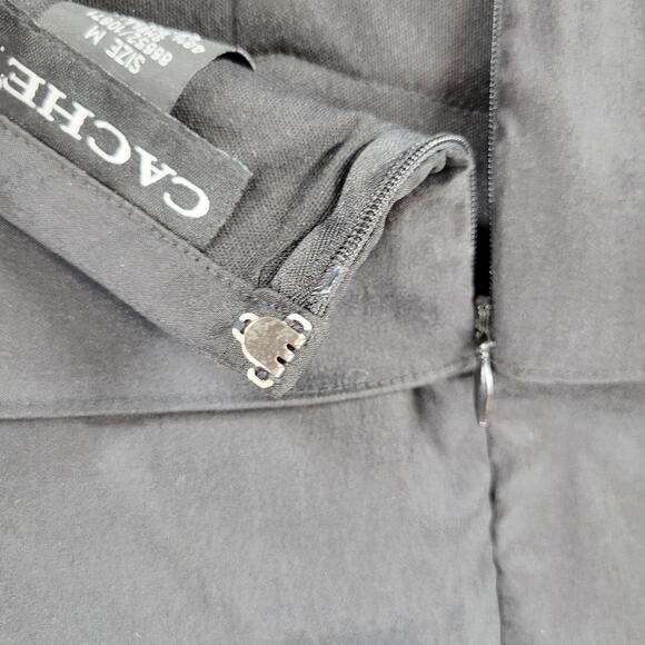 Cachet Womens Skirt Medium Black Ruffle Layered Pencil Straight Career Office - Picture 3 of 13